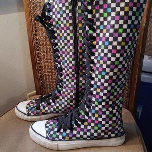 Knee high sneaker boots scenecore